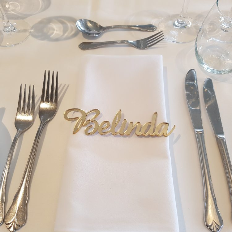 Gold Mirror Acrylic Laser Cut Place Cards