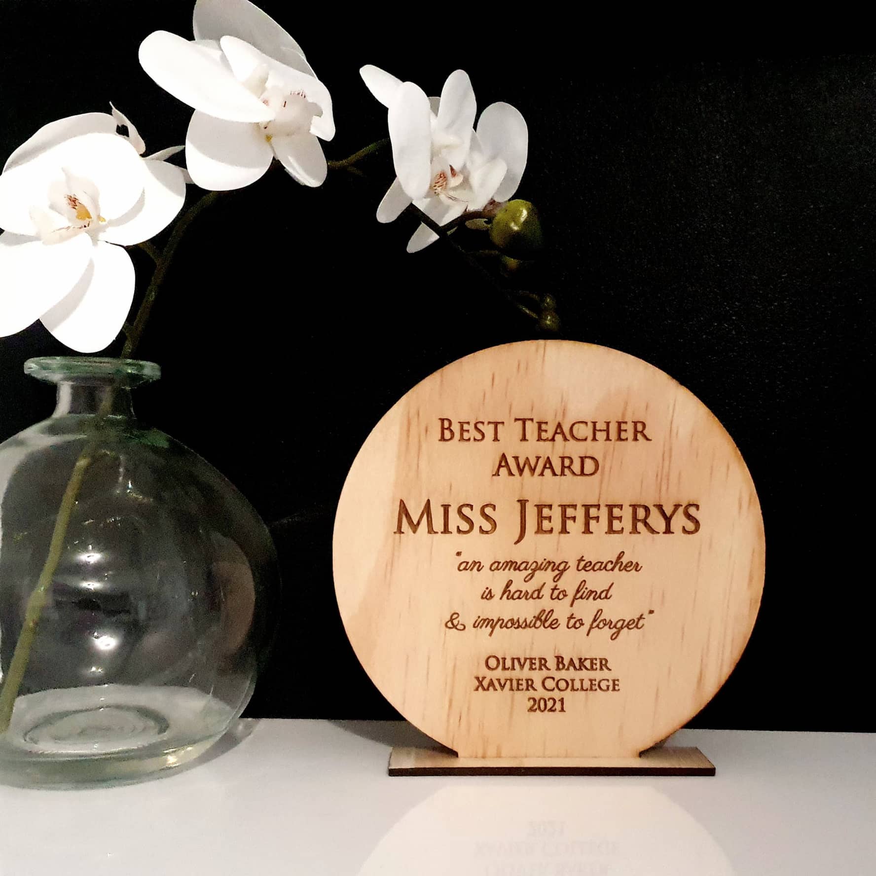 Wooden Best Teacher Award Teacher Gift