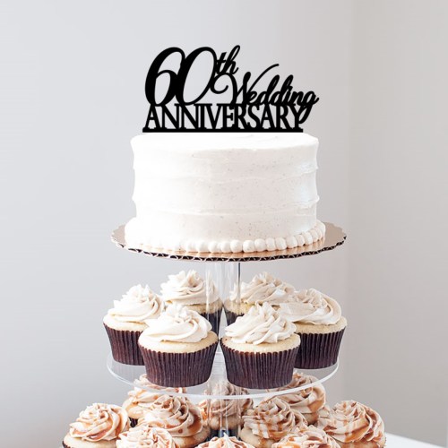 60th Wedding Anniversary Cake Topper