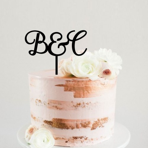 Quick Creations Cake Topper - B&C Initials