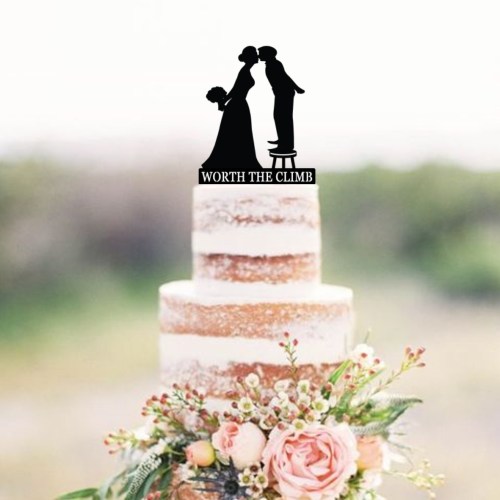 Quick Creations Cake Topper - Bride & Groom Worth The Climb