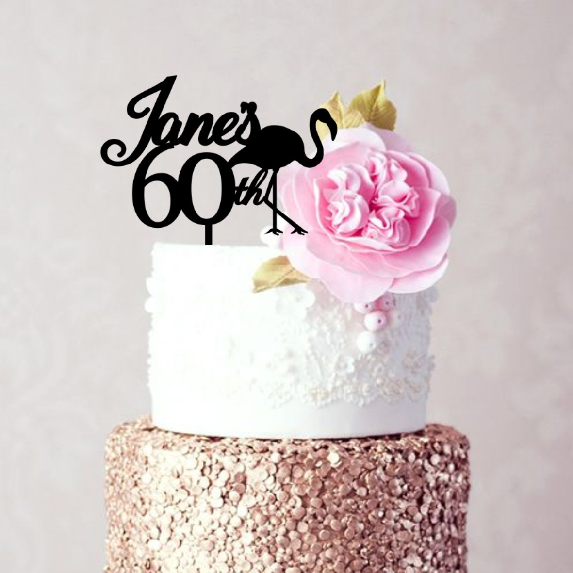 Quick Creations Cake Topper - Flamingo Jane's 60th