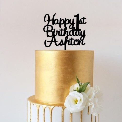Quick Creations Cake Topper - Happy 1st Birthday Ashton