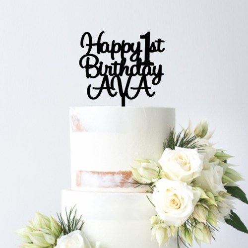 Quick Creations Cake Topper - Happy 1st Birthday Ava