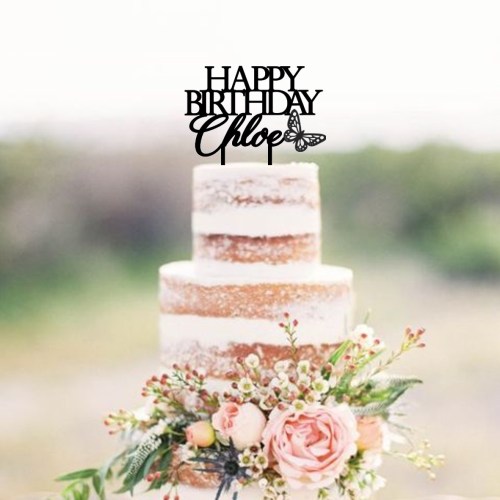 Quick Creations Cake Topper - Happy Birthday Chloe Butterfly
