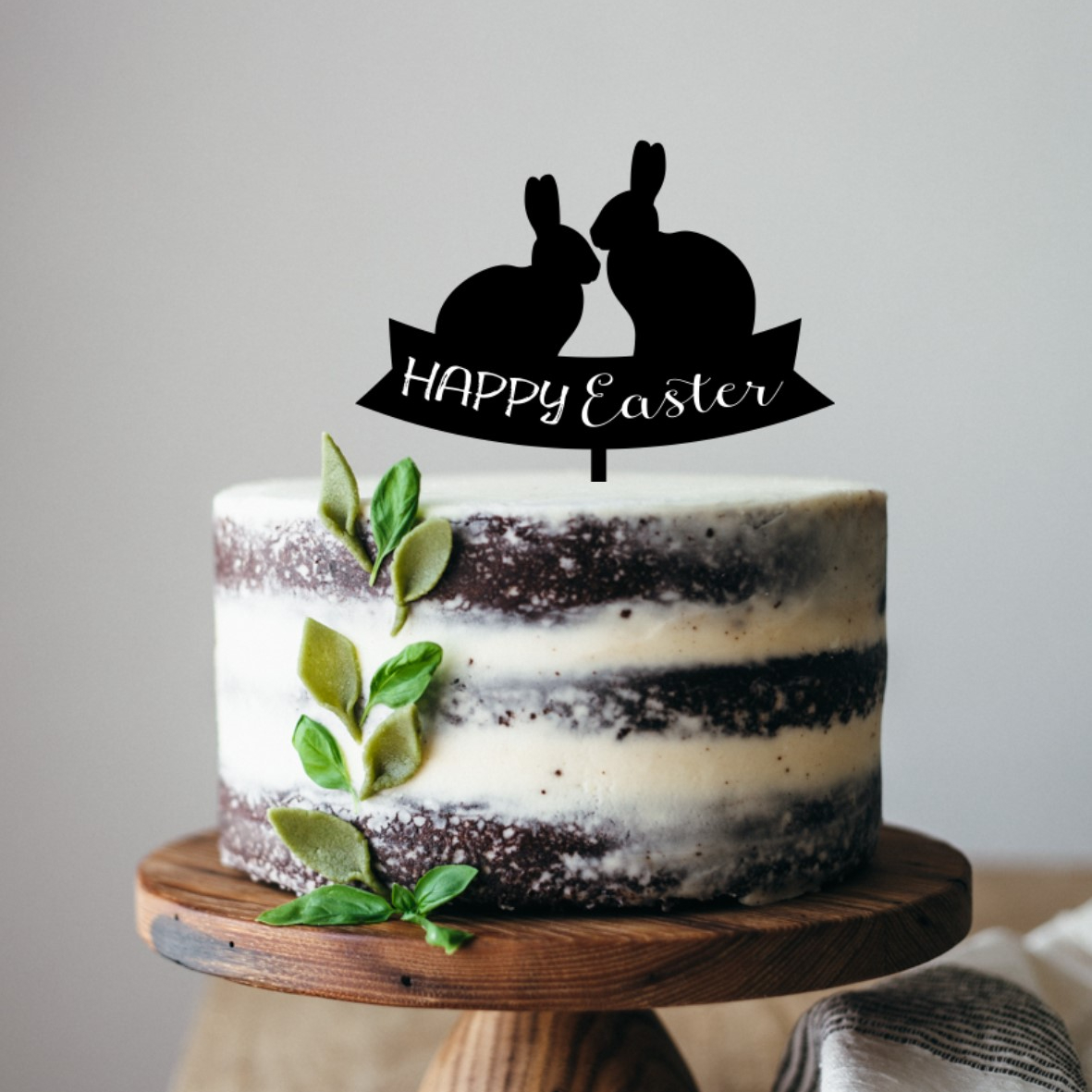 Happy Easter Bunnies Cake Topper