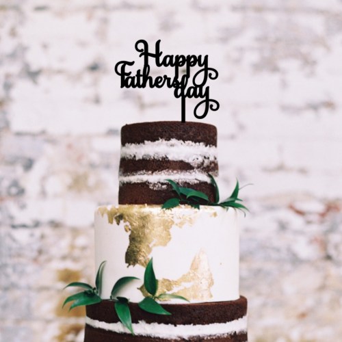 Happy Fathers Day Script Cake Topper