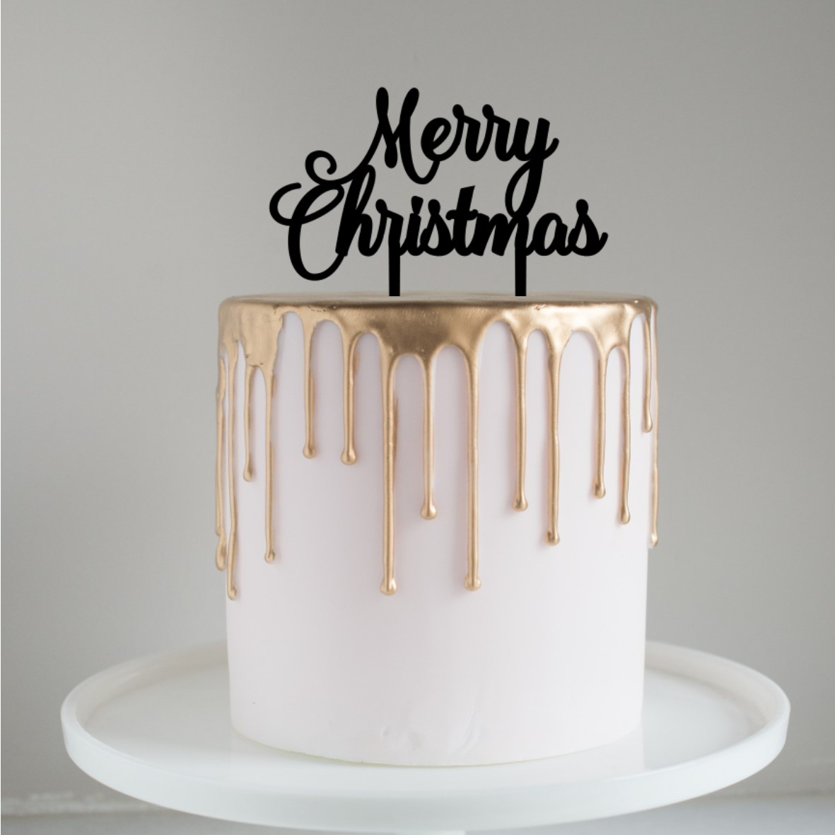 Merry Christmas Script Cake Topper