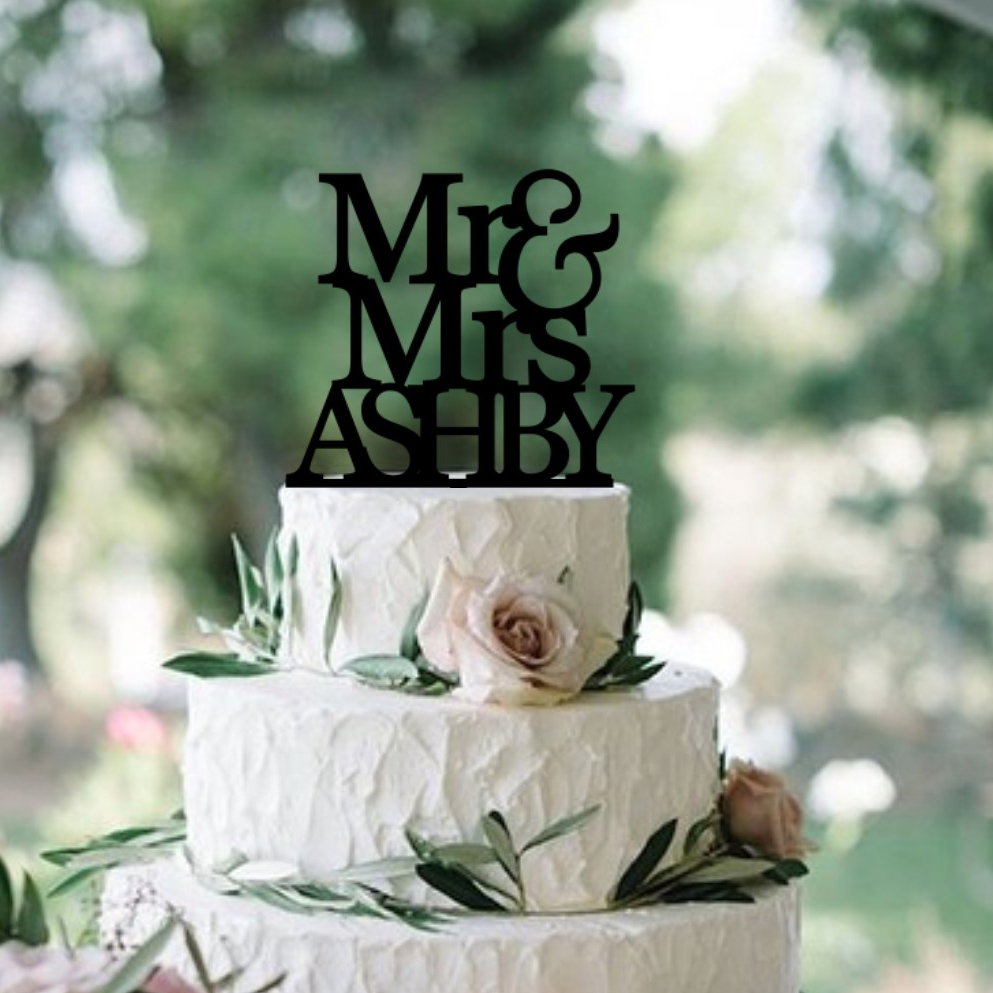 Quick Creations Cake Topper - Mr & Mrs Ashby