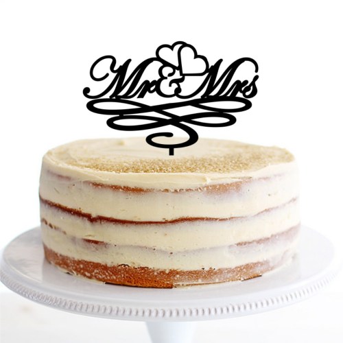 Quick Creations Cake Topper - Mr & Mrs Hearts Swirls