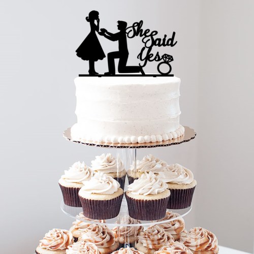 Proposal Image She Said Yes Cake Topper