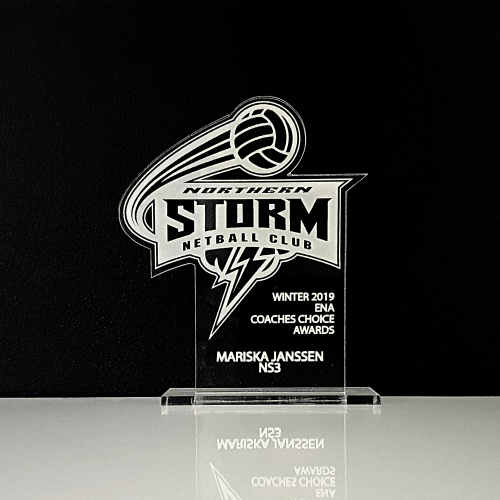 Engraved Custom Shaped Clear Acrylic SPORTING Trophy Awards