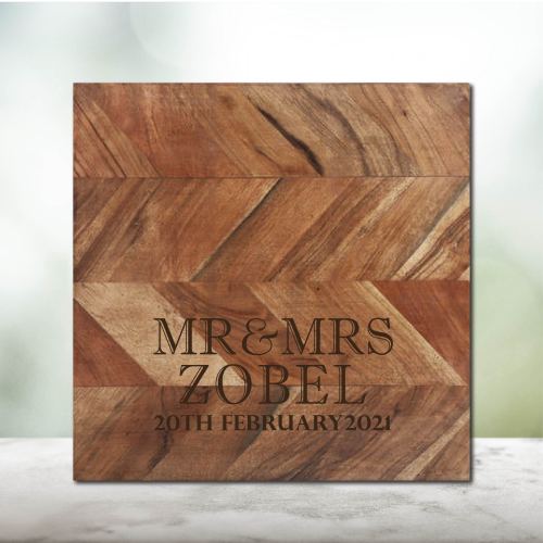 Mr & Mrs with Date Chopping Board