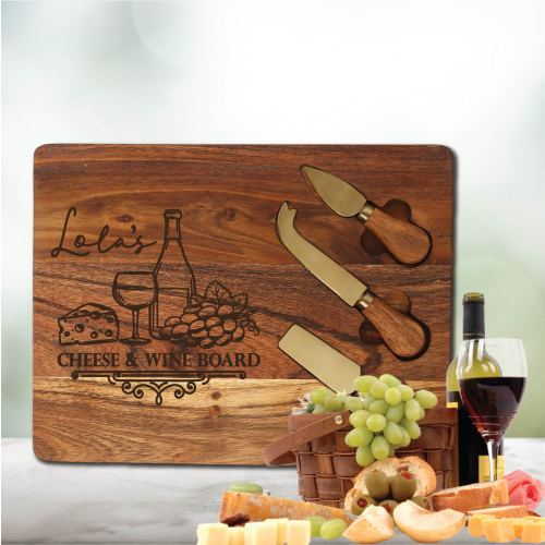 Script Name Cheese & Wine Chopping Board