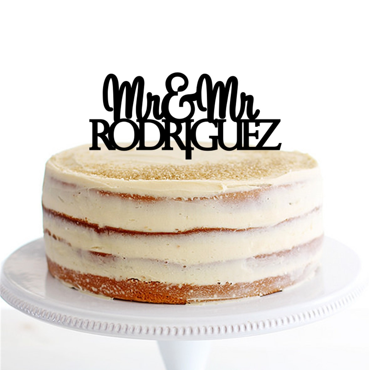 Mr & Mrs Personalised Name Cake Topper
