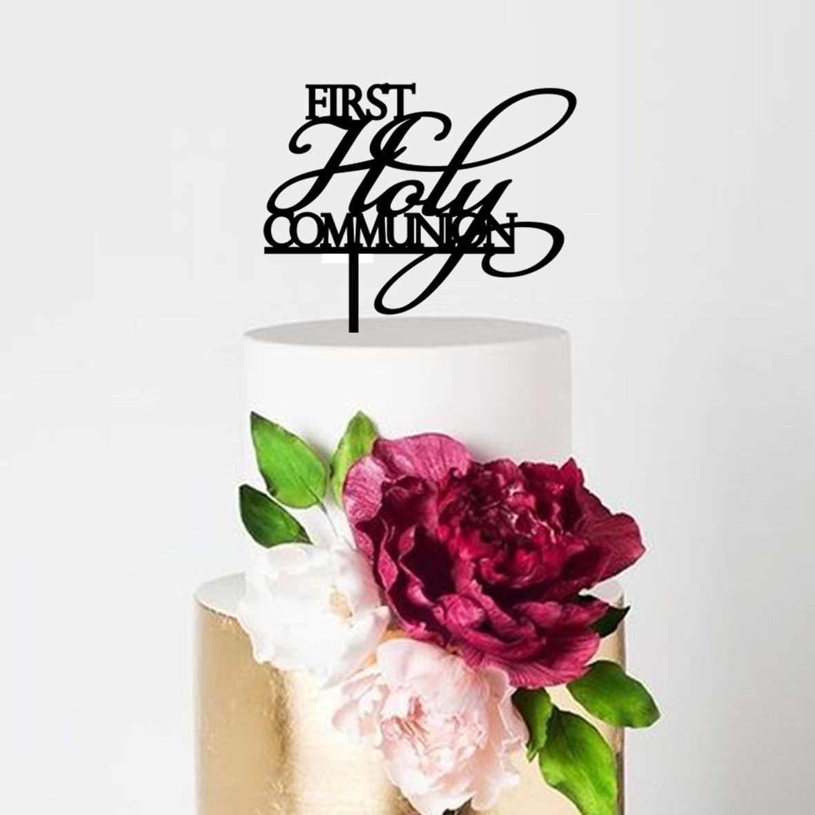 Script First Holy Communion Cake Topper