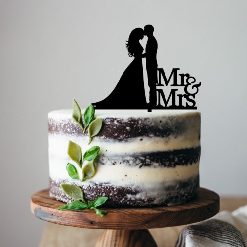 Bride & Groom Hair down Mr & Mrs Cake Topper