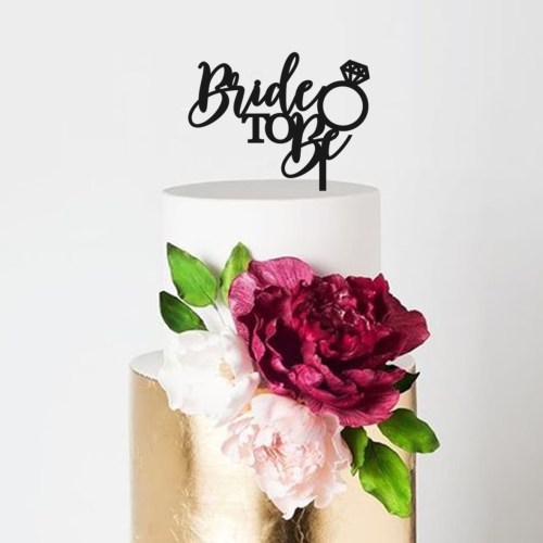 Bride to Be Engagement Ring Cake Topper
