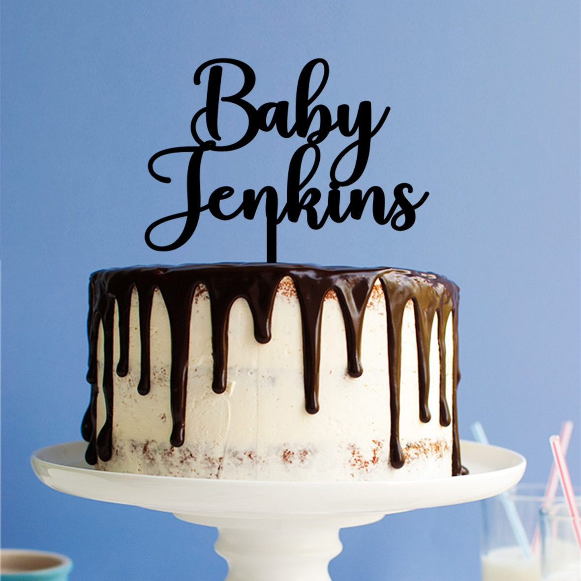 Baby Name Script Cake Topper