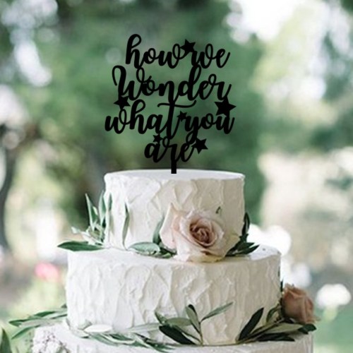 How We Wonder What You Are Stars Cake Topper