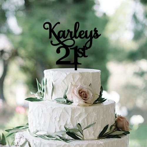 Personalised Script 21st Cake Topper