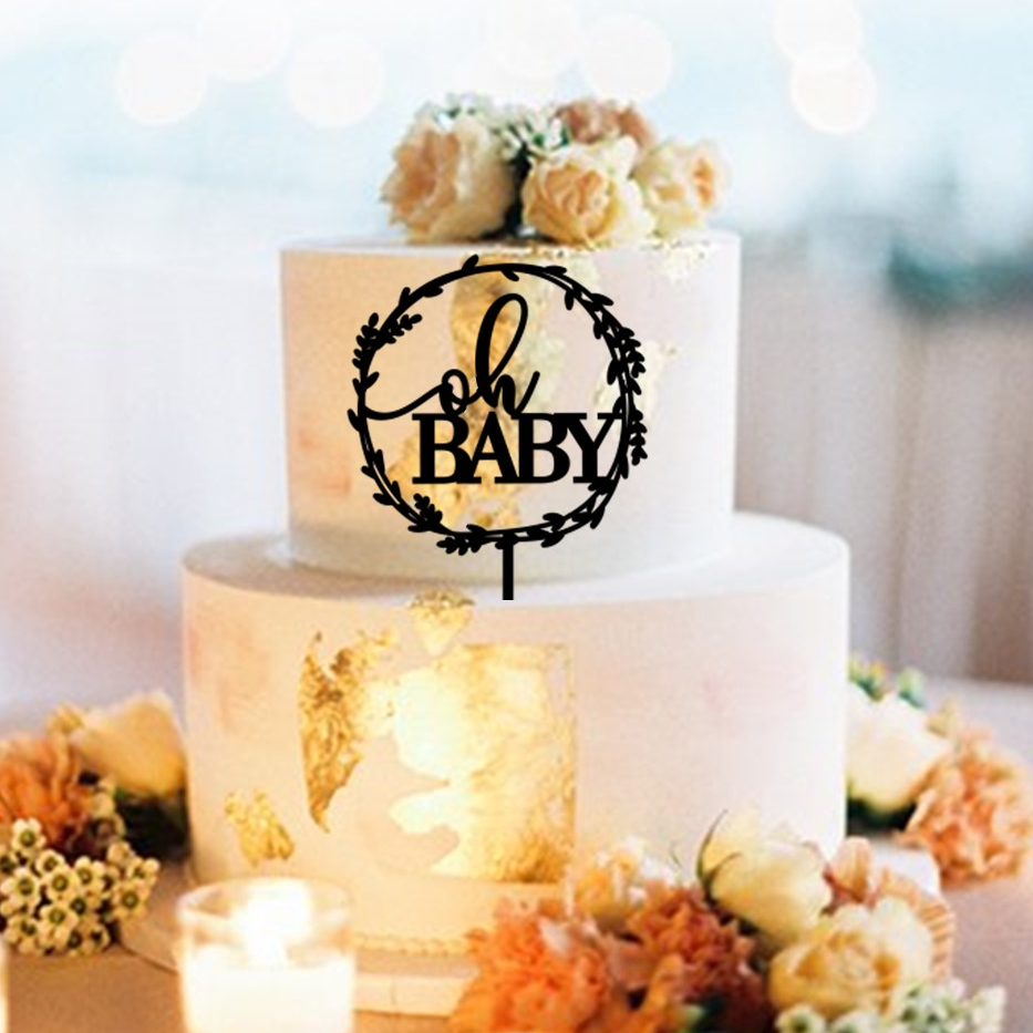 oh BABY Wreath Cake Topper
