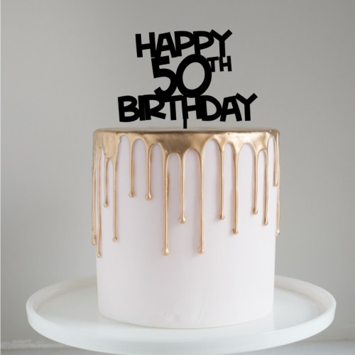 BLOCK Happy 50th Birthday Cake Topper