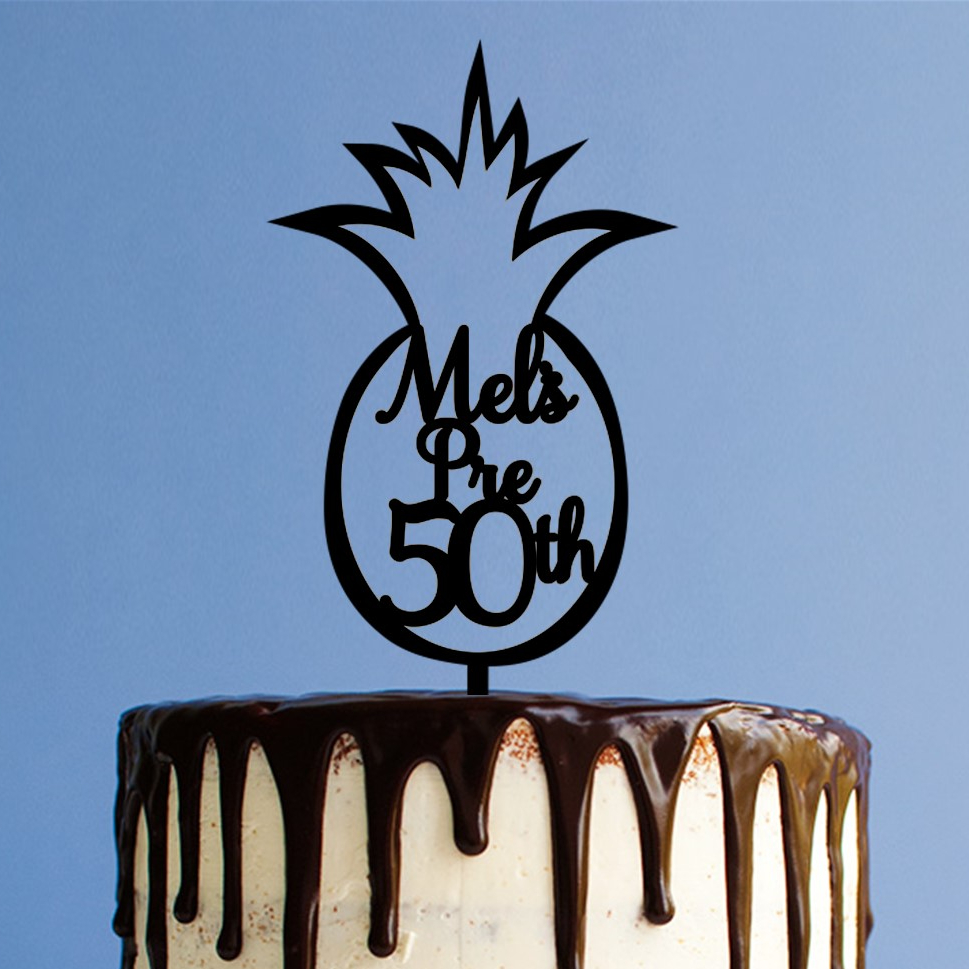 Personalised Pineapple 50th Cake Topper