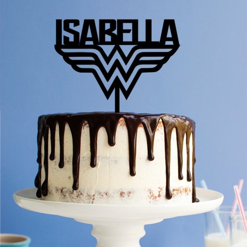 Personalised Wonder Woman W Cake Topper